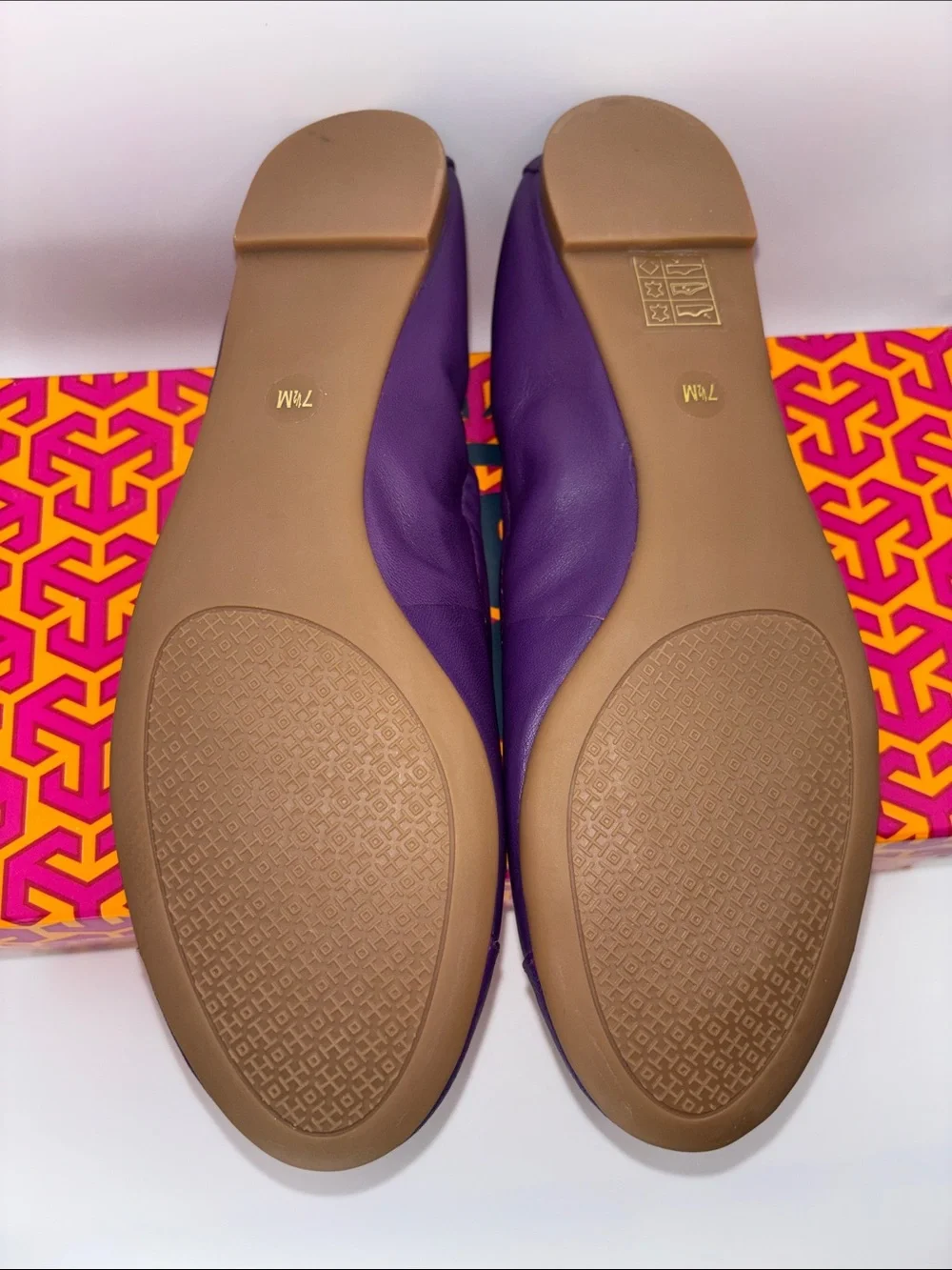 Tory Burch Violetta Leather Logo Ballet Flats